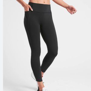 Athleta Velocity Stash Pocket 7/8 Tight Black Legging Size XS